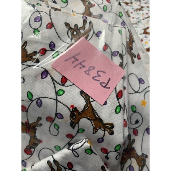 Christmas Reindeer Cotton Fabric 1/2 Yard 44" Wide with Holiday Lights & Stars - Picture 7 of 7